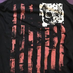 Tank Top Distressed Skull American Flag